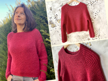 Basic Raglan-Sweater CHIARA stricken | nahtlos | von oben | 8 Größen