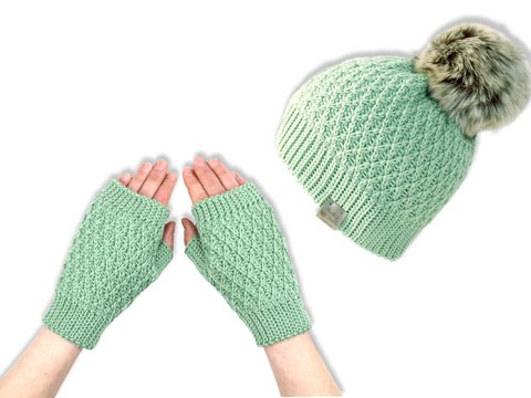 2 PDFs-Spar-Set: Mütze & Handschuhe "Flora" (Erw./Kinder)