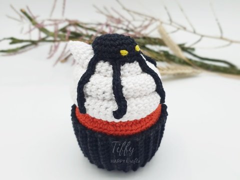 Halloween Spinne Muffin Häkelanleitung PDF