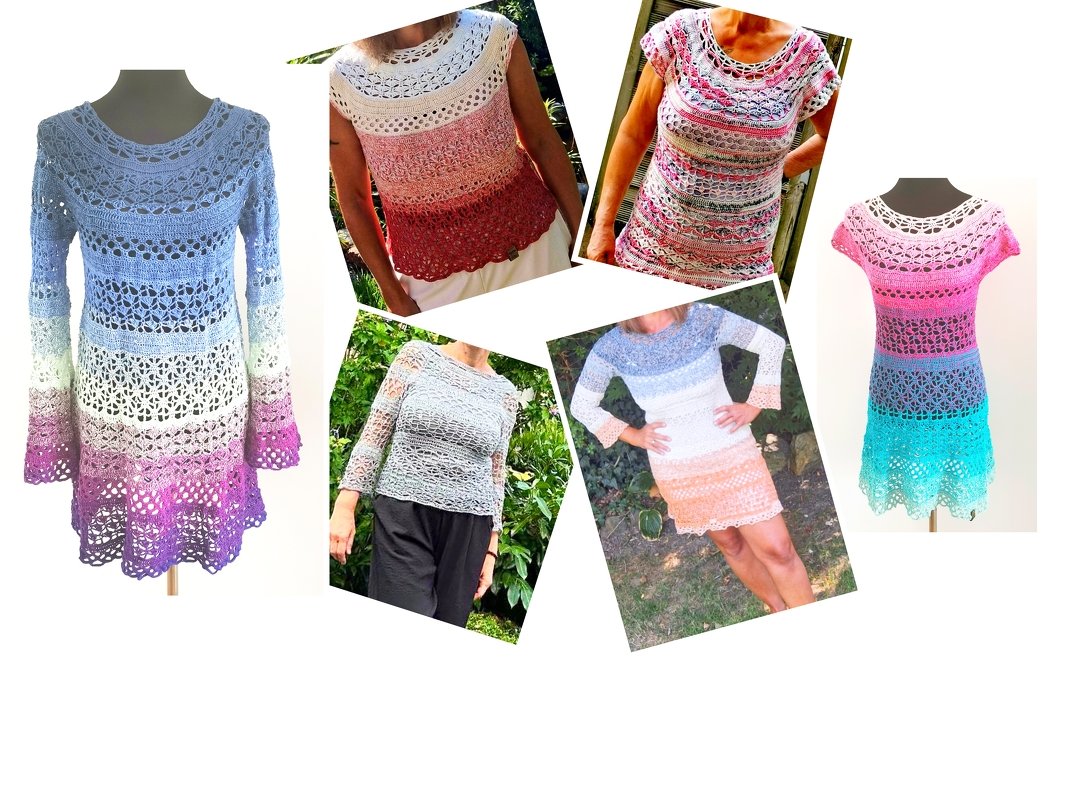 Pullover/Tunika/Kleid Elea, Häkelanleitung