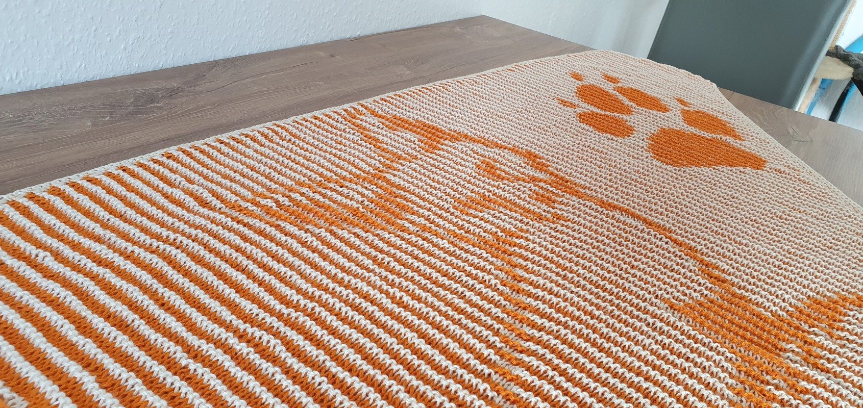 Fuchs, Schattenstricken, Illusionsstricken, Motivtuch - Bild 3