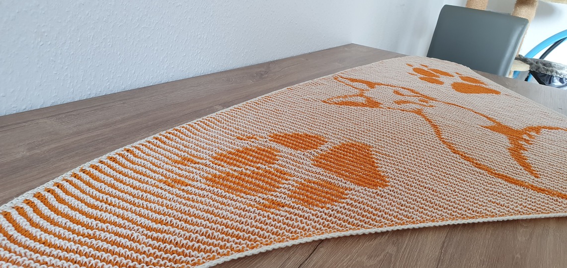 Fuchs, Schattenstricken, Illusionsstricken, Motivtuch