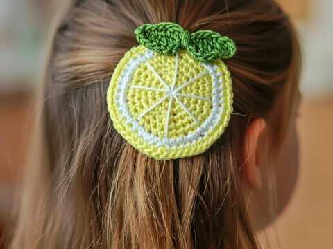 Häkelanleitung Zitronen Haarclip + Video (nur Englisch) | nontycrochet