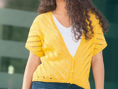 Gelbe Weste mit überschnittener Schulter