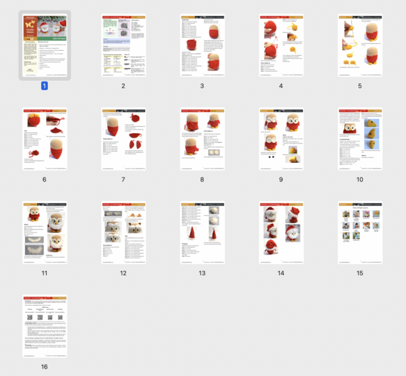 323 Crochet Pattern - Santa Little Owl - Amigurumi soft toy