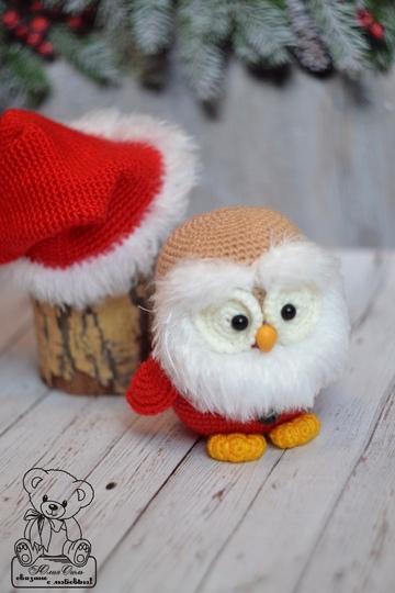 323 Crochet Pattern - Santa Little Owl - Amigurumi soft toy