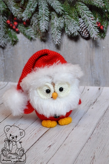 323 Crochet Pattern - Santa Little Owl - Amigurumi soft toy