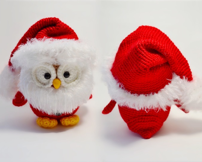 323 Crochet Pattern - Santa Little Owl - Amigurumi soft toy