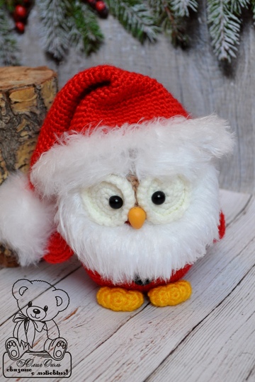 323 Crochet Pattern - Santa Little Owl - Amigurumi soft toy