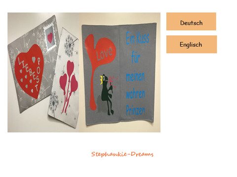 Valentinskarte Frosch aus Stoff mit Plotterdateien