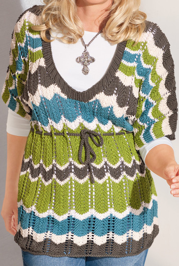 Gestreifte Tunika mit Bindegürtel