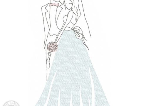 Brautpaar Stickdatei – Zartes Hochzeitsmotiv für romantische Stickprojekte