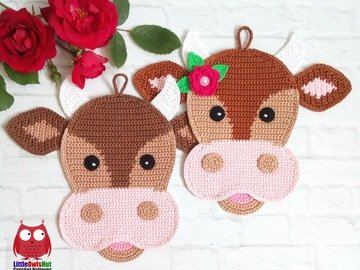 294 Crochet pattern - Cow and Bull Ox decor - Amigurumi