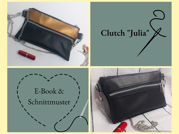 Schnittmuster + Nähanleitung Clutch "Julia" - kleine Handtasche nähen