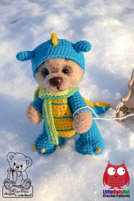 297 Crochet Pattern - Bear in a dragon costume - Amigurumi - Image 7