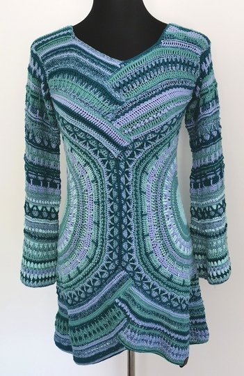 Pullover/Tunika Waldsee, nur 3 Fäden zu vernähen, Häkelanleitung