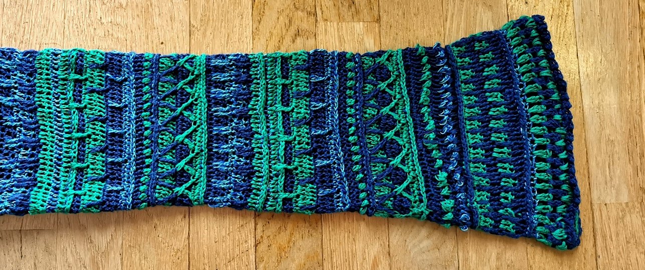 Pullover/Tunika Waldsee, nur 3 Fäden zu vernähen, Häkelanleitung
