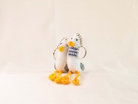 Häkelanleitung Möwe Schlüsselanhänger