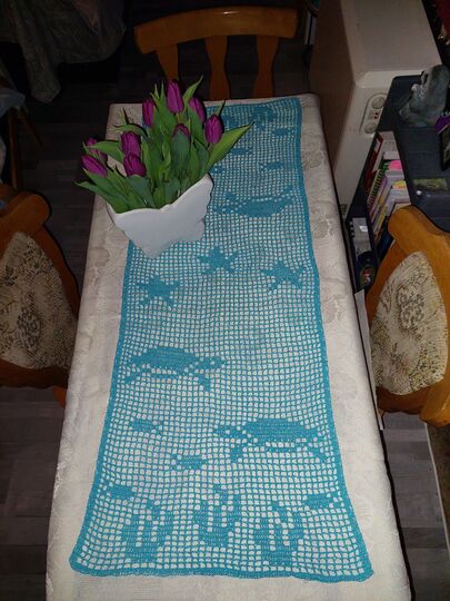 Tischläufer Maritim Schildkröte Häkelanleitung