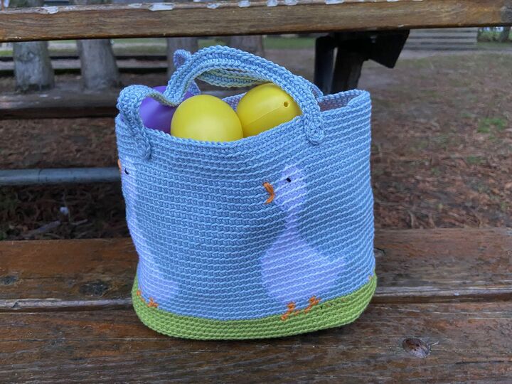 Häkelanleitung - Osterkörbchen "Gans" (Tapestry-Technik)