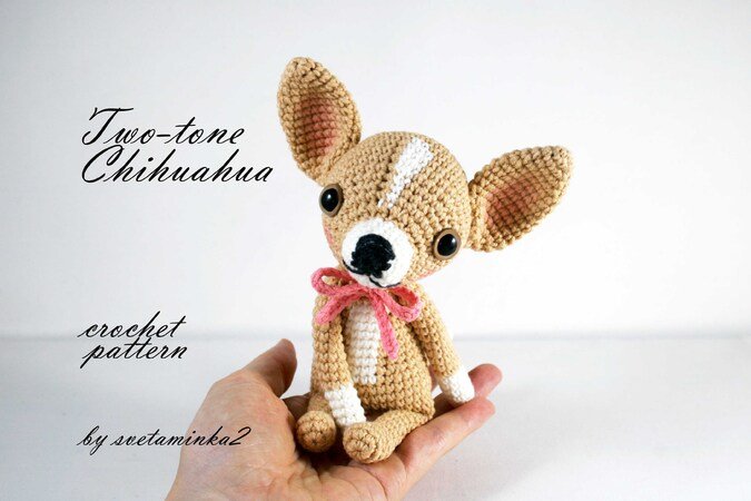 Realistic Chihuahua dog toy crochet 10 inches hign/