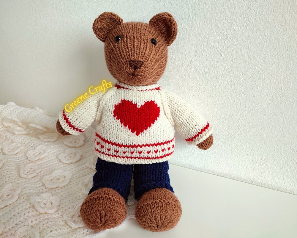 Mr. Cuddles, the Teddy Bear with Clothes Knitting Pattern - Image 2