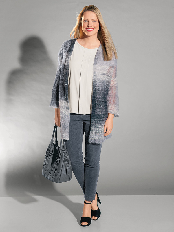 Mantel mit Kapuze in Grautönen