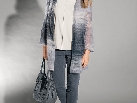 Mantel mit Kapuze in Grautönen