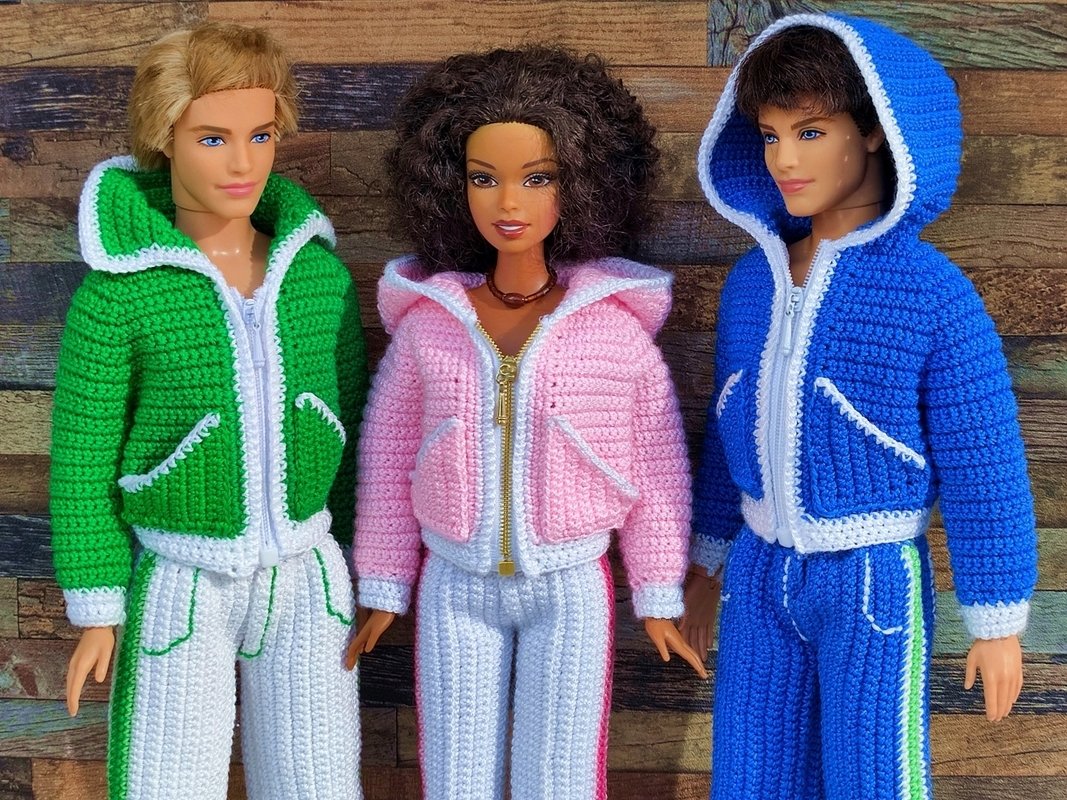 Jacken und Hosen für kleine Anziehpuppen - 5 Varianten