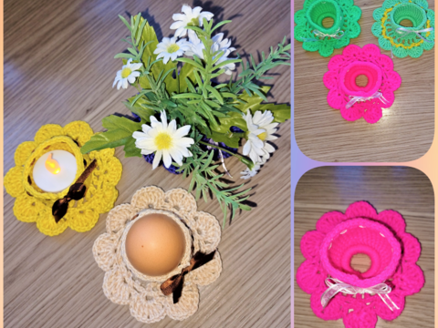Häkelanleitung Eierbecher, Teelichthalter ;Tischdekoration