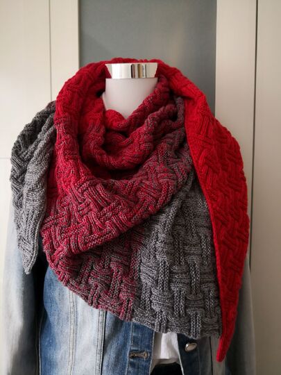 Cestino - gestricktes Tuch in 3 Formen + Babydecke / Plaid möglich