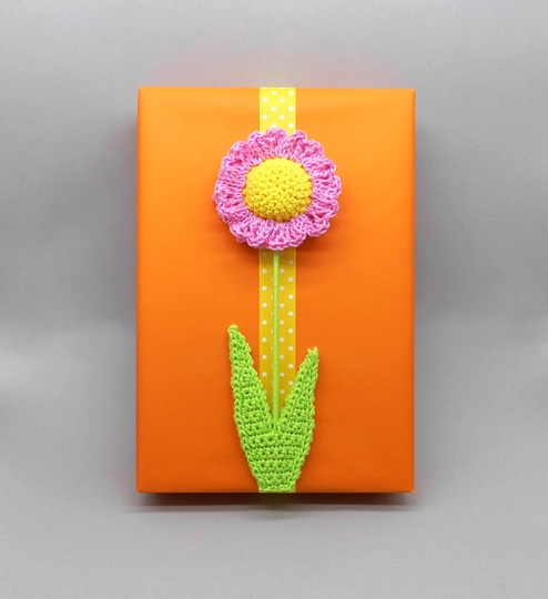 Deko-Aufsteller Große Blumen - einfach aus Wollresten