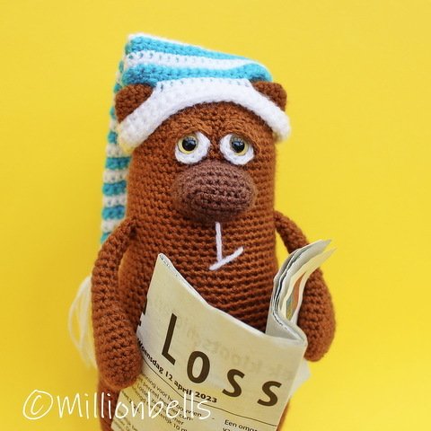 Sleepy Bear  Amigurumi Crochet Pattern Sleeping Cap Monster Slippers - Image 3