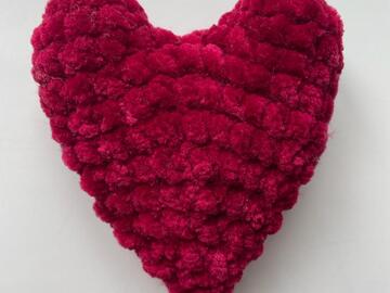 Fluffy Plush PDF Heart Crochet Pattern for Valentines Christmas tree