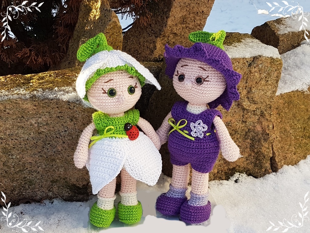 Frühlingspüppchen Schneeglöckchen und Blausternchen