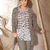 Verschlusslose Jacke mit Ajourmuster in Graubraun