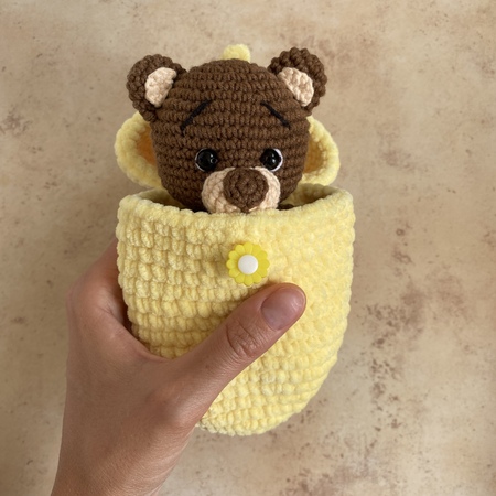 Crochet pattern Bear in egg - Amigurumi hatching teddy bear