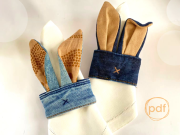 Easter deco sewing pattern, upcycle + fabric scraps sewing project, PDF