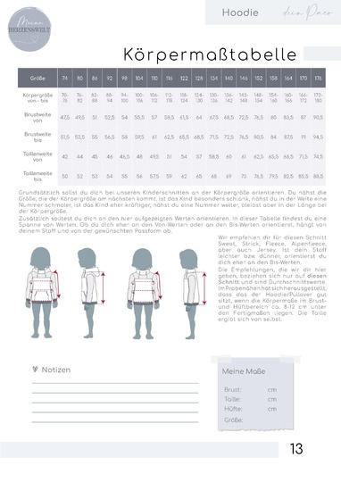 Hoodie Kinder – E-Book Schnittmuster Gr. 74-176 – dein Paco #124