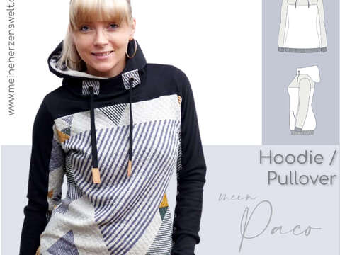 Hoodie Damen – E-Book Schnittmuster Gr. 32-58 – mein Paco #126