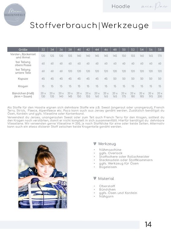 Hoodie Damen – E-Book Schnittmuster Gr. 32-58 – mein Paco #126 - Bild 8