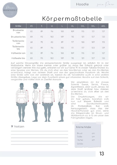 Hoodie Herren – E-Book Schnittmuster Gr. XS-4XL- sein Paco #128