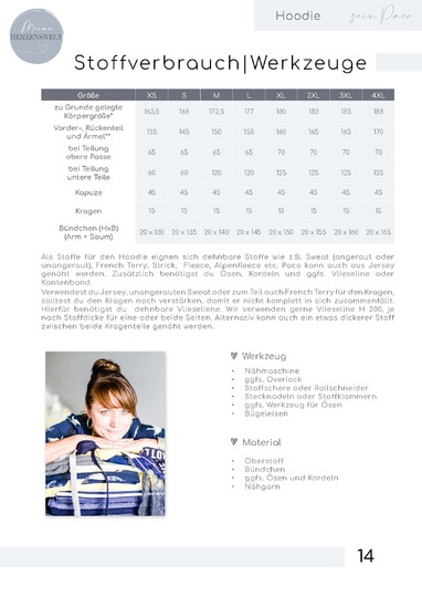Hoodie Herren – E-Book Schnittmuster Gr. XS-4XL- sein Paco #128