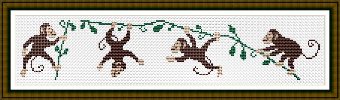 cross stitch pattern monkeys - a small animal motif for the children's room - Image 2