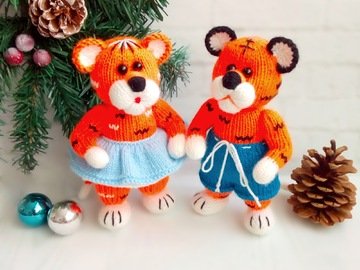 K100 Tigers Best Friends Boy and Girl toys Amigurumi