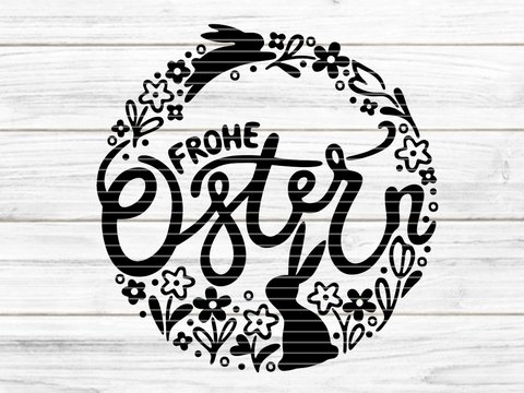Frohe Ostern Plotterdatei SVG DXF FCM