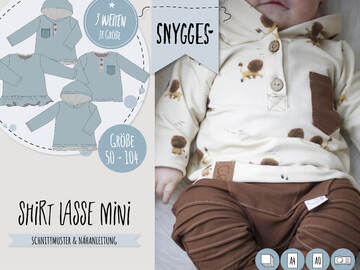 Shirt "LASSE" Mini (50-104 je 3 Weiten) - Schnittmuster und Anleitung