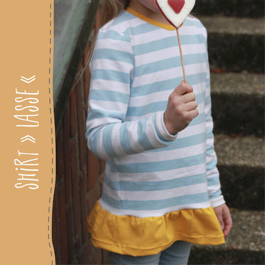 Shirt "LASSE" Kids (110-164 je 3 Weiten) - Schnittmuster und Anleitung