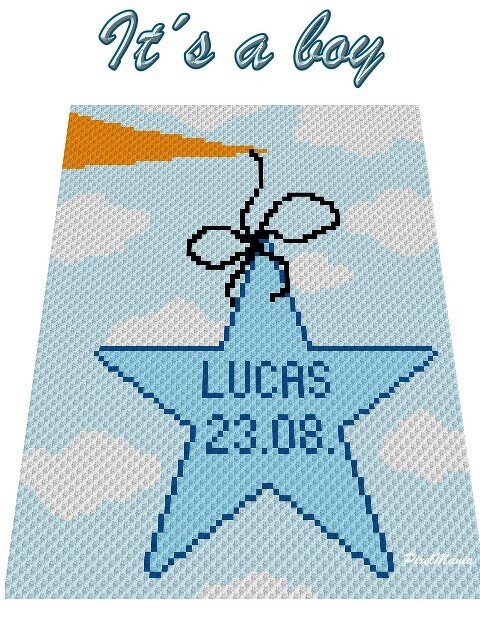 BABY LUCK BOY - pattern for c2c crochet blanket