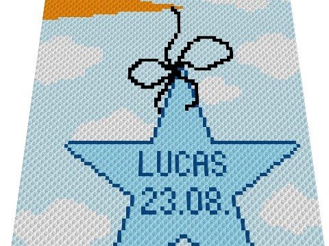 Häkelmuster * BABYGLÜCK - BOY personalisiert * Grafik für C2C Decke